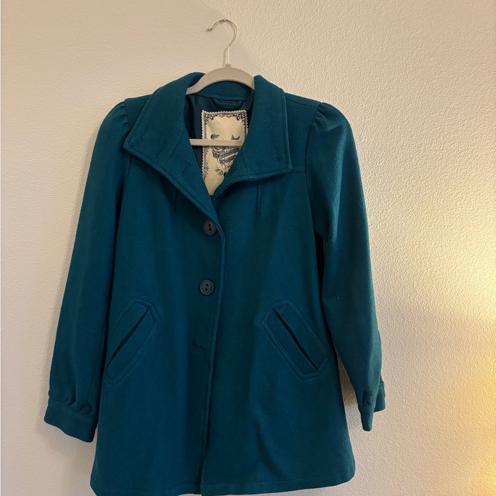 Chic Teal Pea Coat for Women